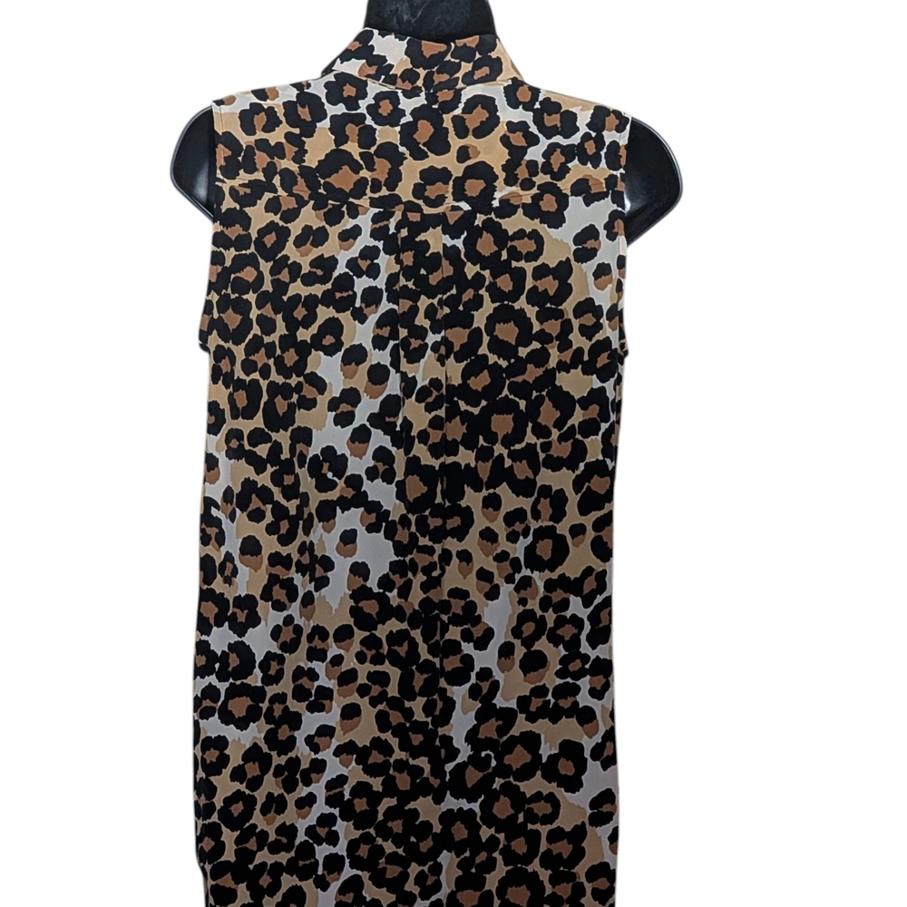 Equipment Black and Brown Animal Print Blouse - Picture 3 of 4